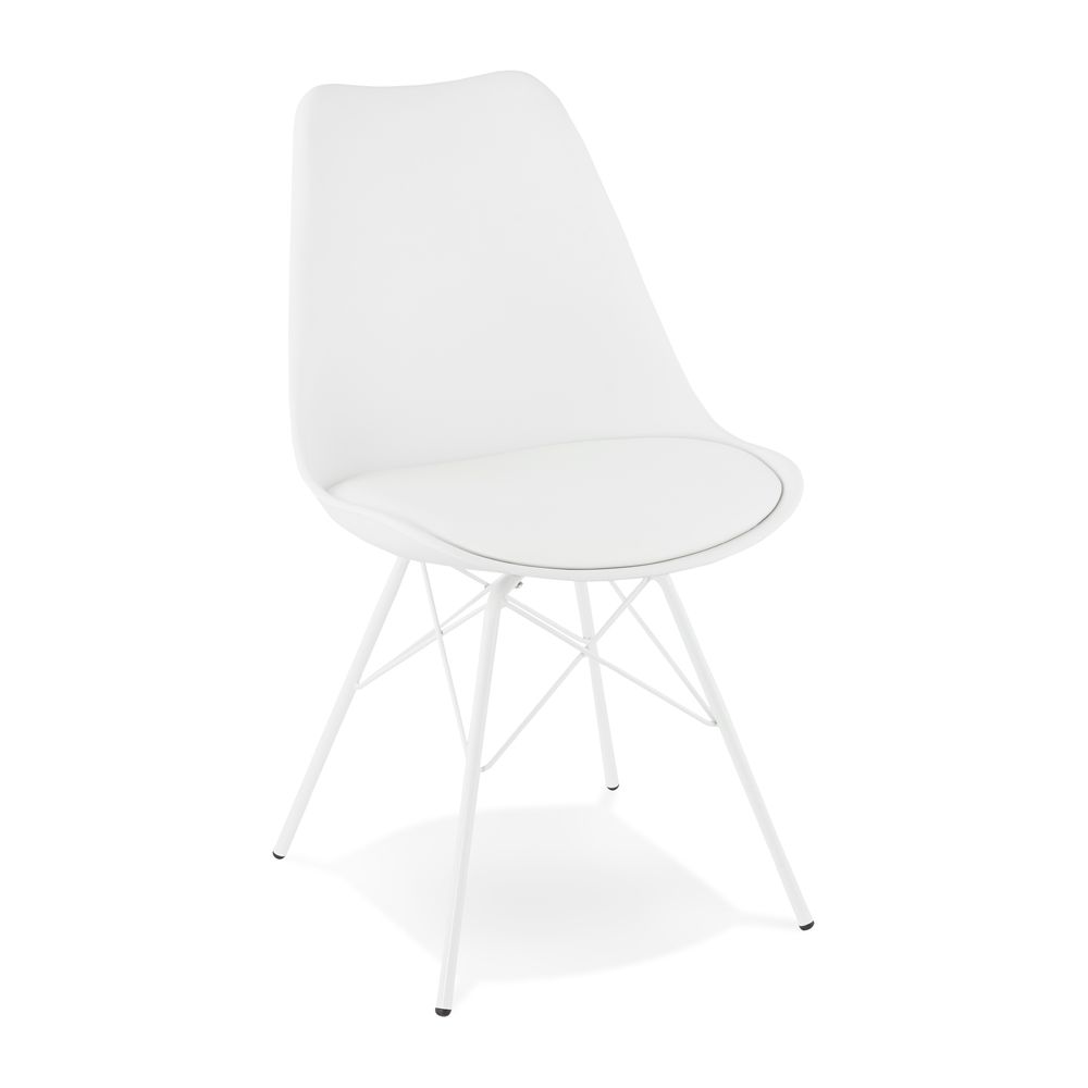 Chaise scandinave blanche en métal Birgit