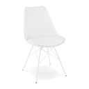 Chaise métal Birgit design scandinave blanche