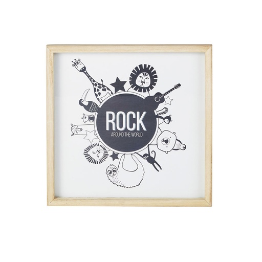 Tableau Rock imprimé animaux noirs et blancs