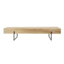 Table basse Magnus en chêne massif et métal noir