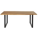 Table de jardin Pianosa en acacia massif et métal noir 6/8 personnes