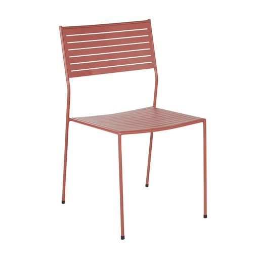 TERAMO - Chaise de jardin empilable en acier terracotta