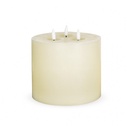 Bougie en cire naturelle Flamme led 3 mèches