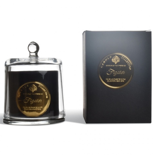 Bougie Figue cloche en verre noire