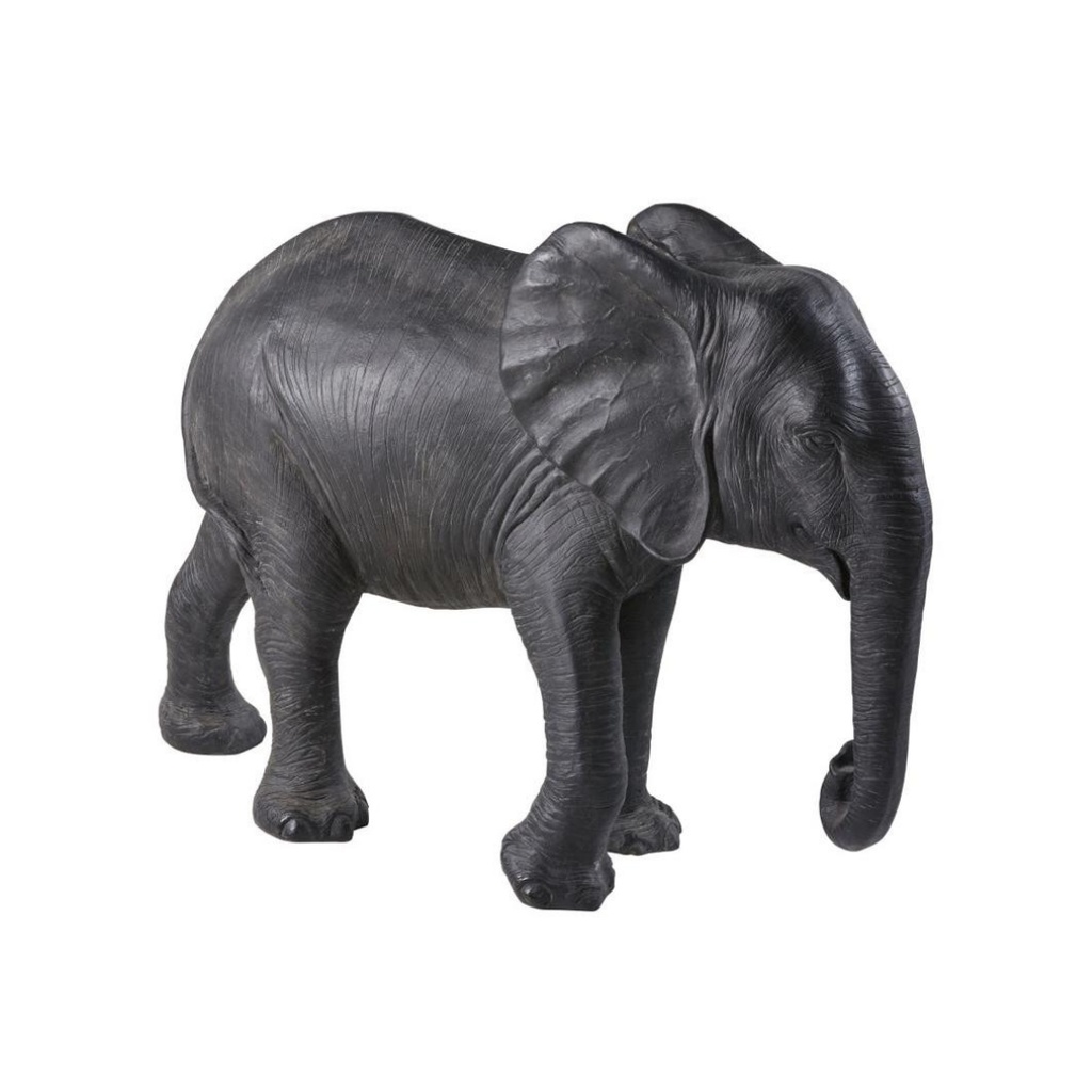 Statue éléphant Haiti noire mate décorative
