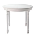 Table à manger ronde Louis extensible blanche 4 à 8 personnes