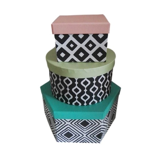 Lot de 3 boîtes Zèbre de rangement, motif tendance