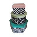 Lot de 3 boîtes Zèbre de rangement, motif tendance