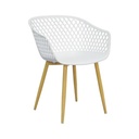 Chaise Tango en métal blanc pieds effet bois naturel
