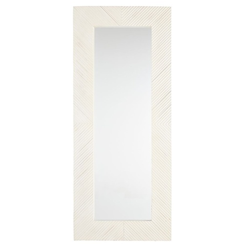 CAMILA - Miroir rectangulaire encadrement en bois blanc 75x178