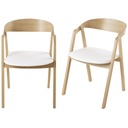 Lot 2 Chaises professionnelles Oakham Business en hêtre et textile blanc