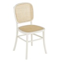 Chaise Esta en bois de hêtre blanc cannage en rotin