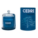 Bougie Cèdre cloche en cire bleu et blanc