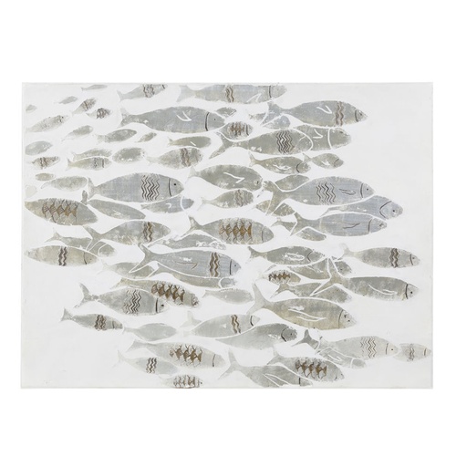 ALMERIA - Toile peinte poissons 90x120