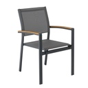 Fauteuil de jardin Fuji en aluminium gris anthracite