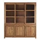 Vaisselier Stockholm 3 portes en sheesham massif