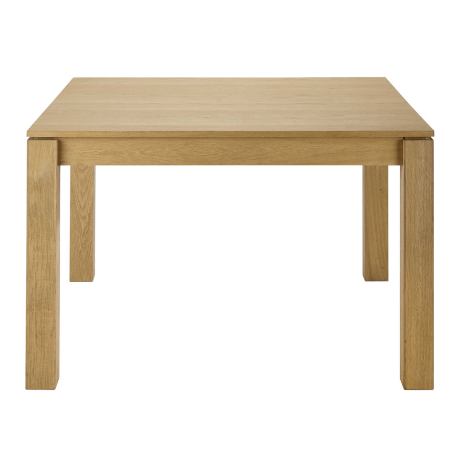 Table à manger Danube carrée extensible 4 à 8 personnes en chêne