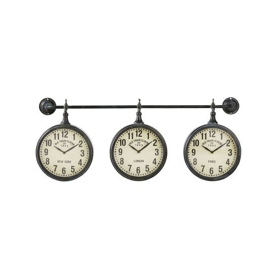 ARNOLD - Horloges industrielles en métal effet vieilli (x3) 83x35