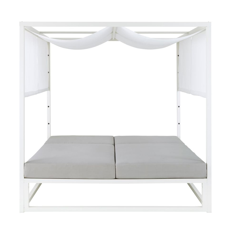 Lit de jardin Caraïbes en aluminium blanc