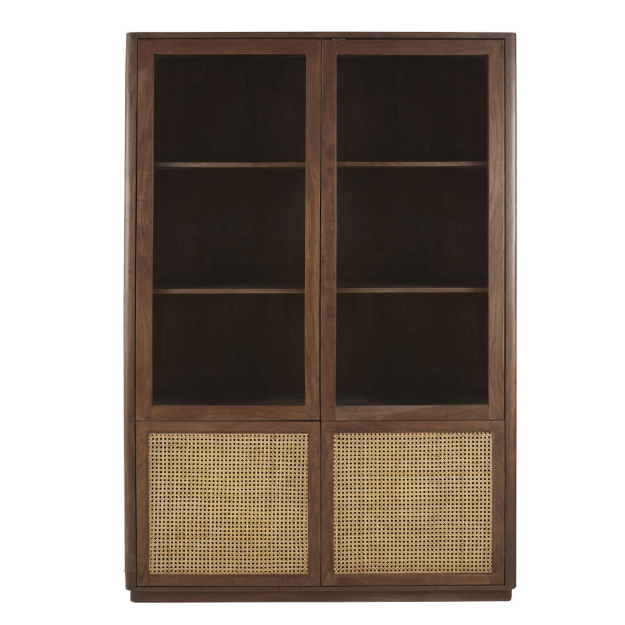 PARISCHIC - Vitrine 4 portes cannage en rotin