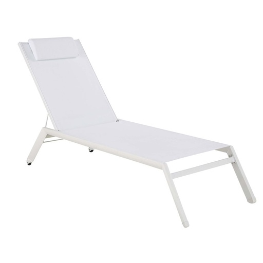 Bain de soleil Yuzu en aluminium et toile plastifiée blanche