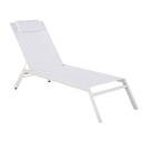 Bain de soleil Yuzu en aluminium et toile plastifiée blanche