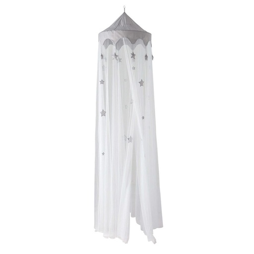 Ciel de lit enfant Songe blanc et gris