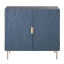 Buffet Palmo 2 portes motifs sculptés bleus