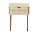 Table de chevet Solstice 1 tiroir avec cannage en rotin
