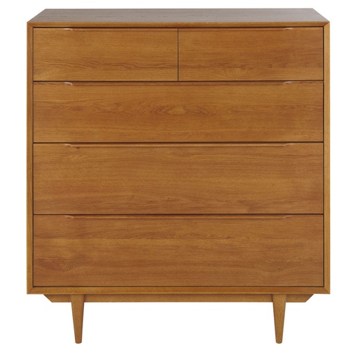 Commode vintage Portobello , 5 tiroirs en chêne