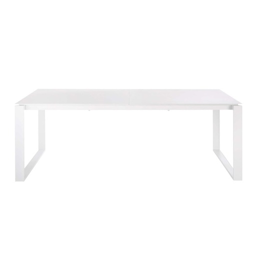 Table de jardin Guam extensible en aluminium blanc 8/10 personnes