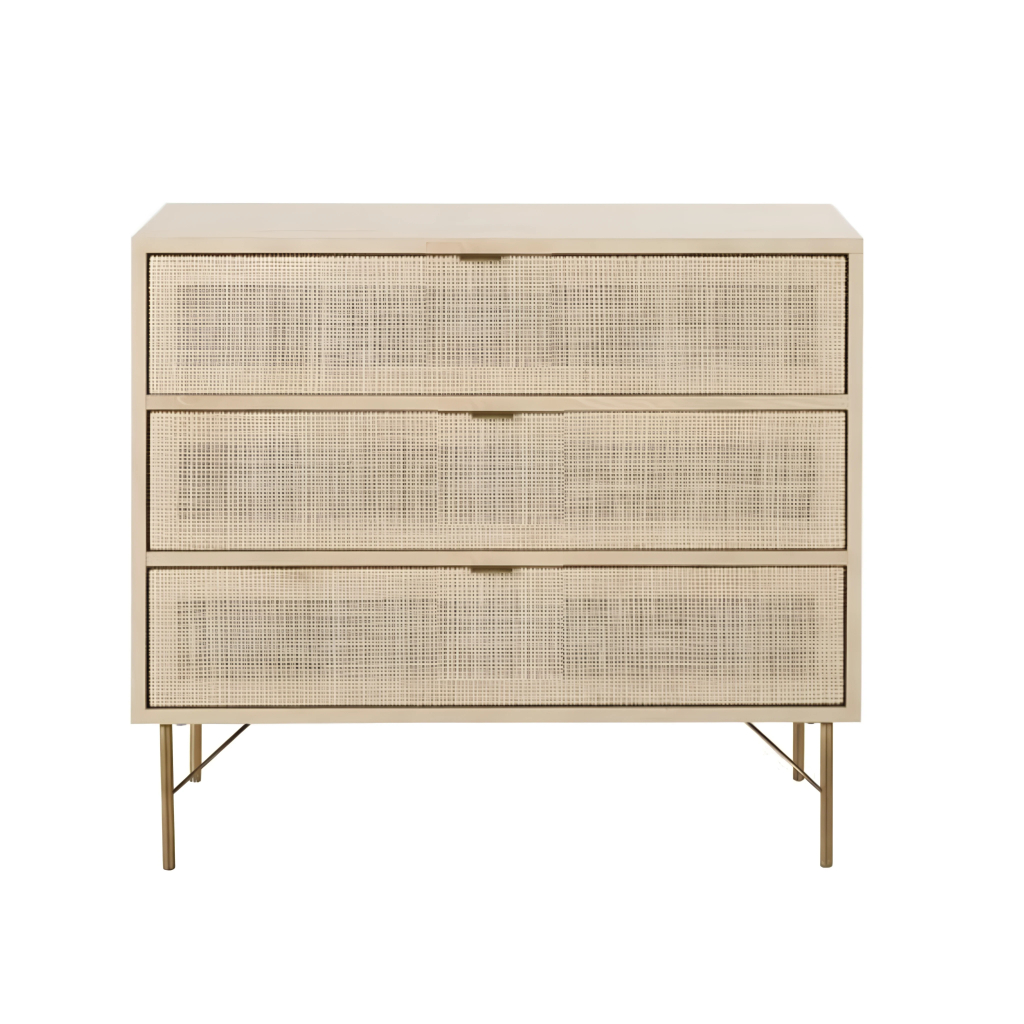 Commode Solstice 3 tiroirs cannage en rotin