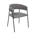 Chaise Emma avec accoudoirs en tissu gris
