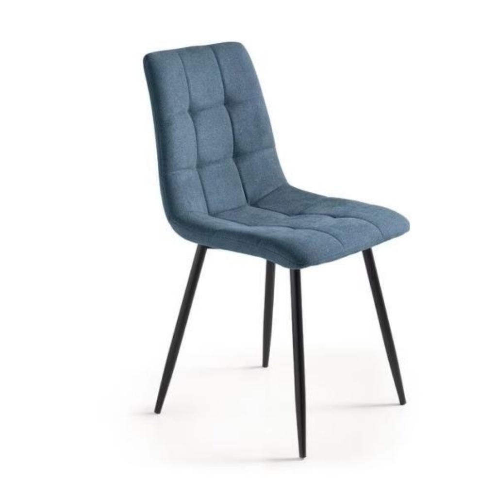 Chaise Alice en tissu bleu jean