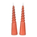 Bougies piliers torsadées Led cire naturelle tabac (à piles)
