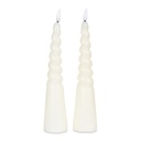 Bougies Piliers torsadees Led cire naturelle ivoire (à piles)