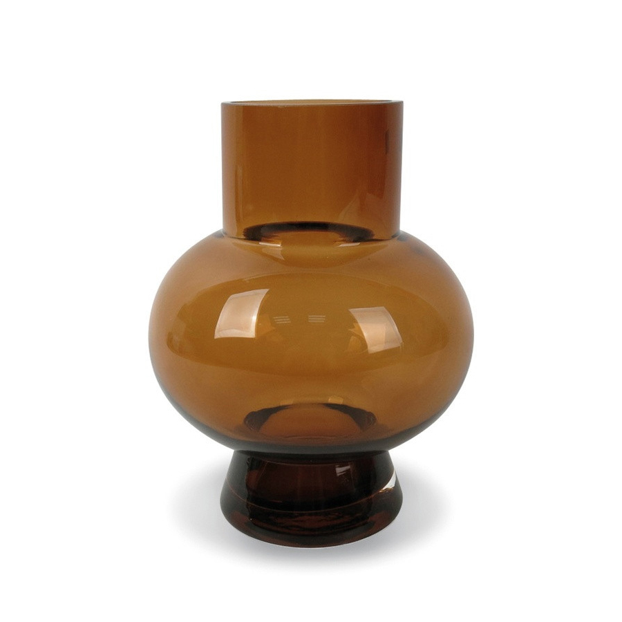 Vase Pino rond en verre ambre