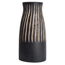 AYA - Vase en bois primitif ligne noir 12,5x27cm