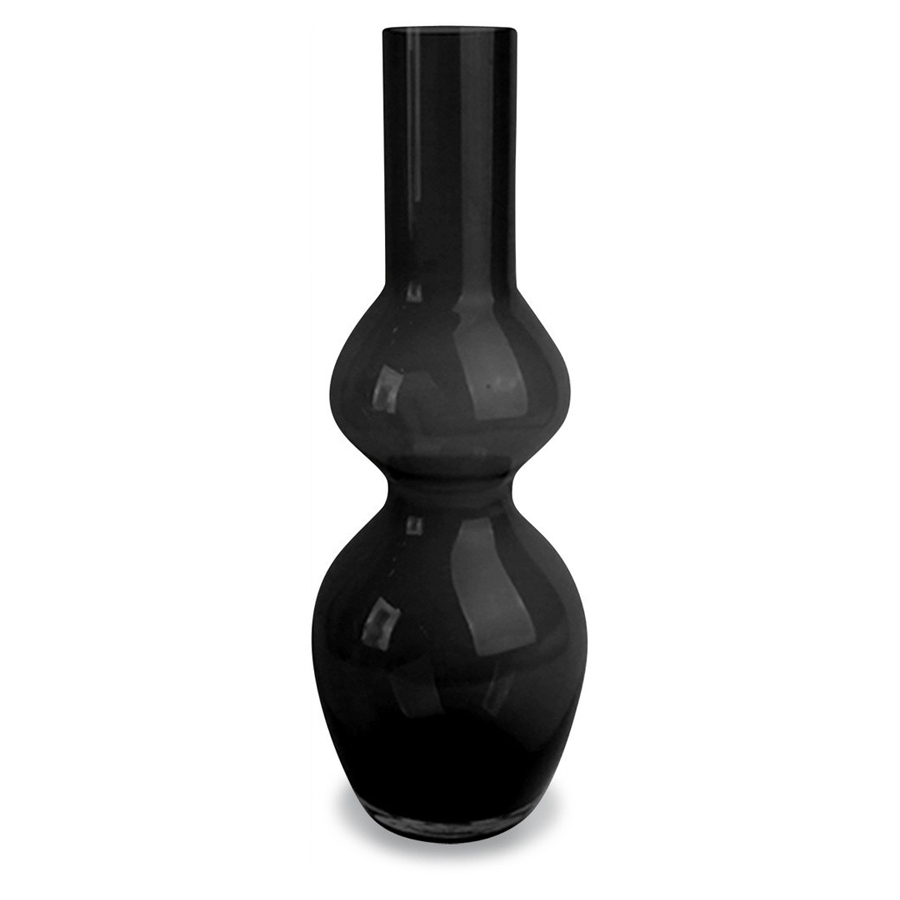 PINO - Vase base ovale noir 16x45cm