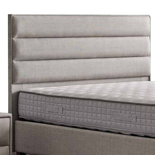 Tête de lit Ivana, design capitonné en velours beige