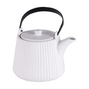 Théière Tiao en grés blanc avec filtre