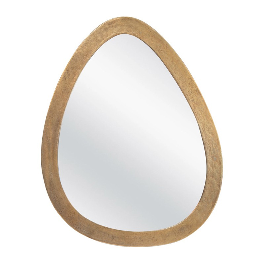 MADINA - Miroir forme œuf en métal doré 63x52cm