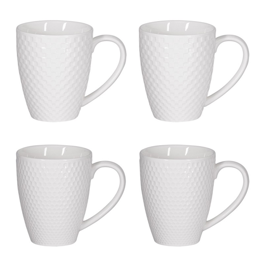 Coffret Snow de 4 mugs en porcelaine blanc