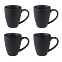 Coffret Snow 4 mugs en porcelaine noir mat