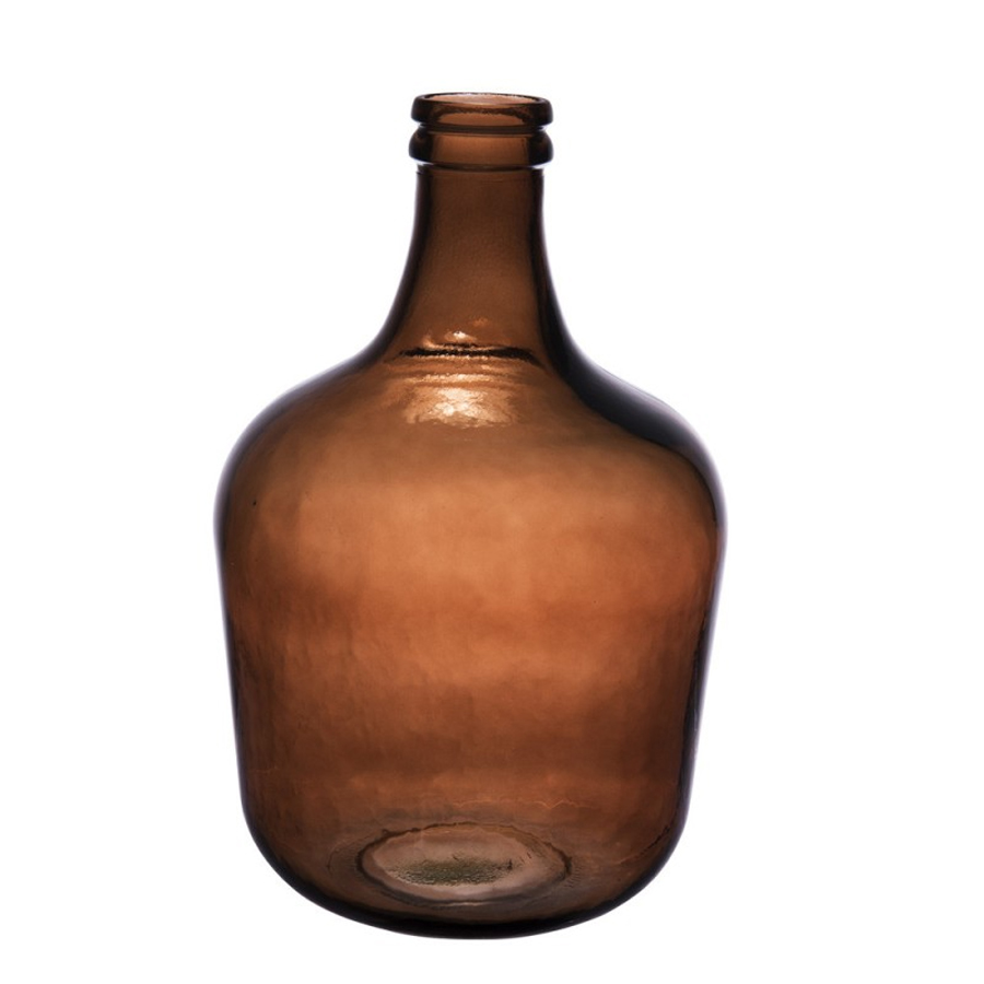 Vase en verre transparent ambre Dame jeanne 4L,