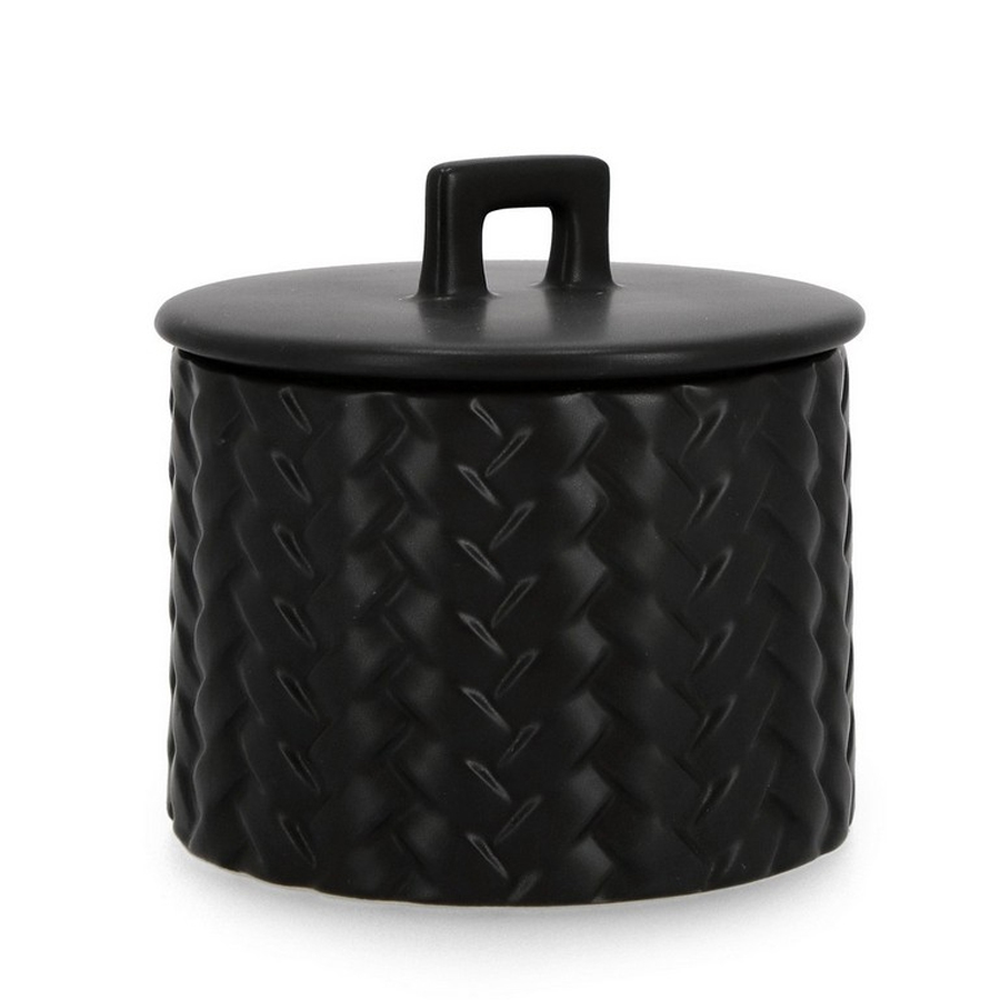 TWINE - Bougie avec couverture en céramique noir Ø14.5cm