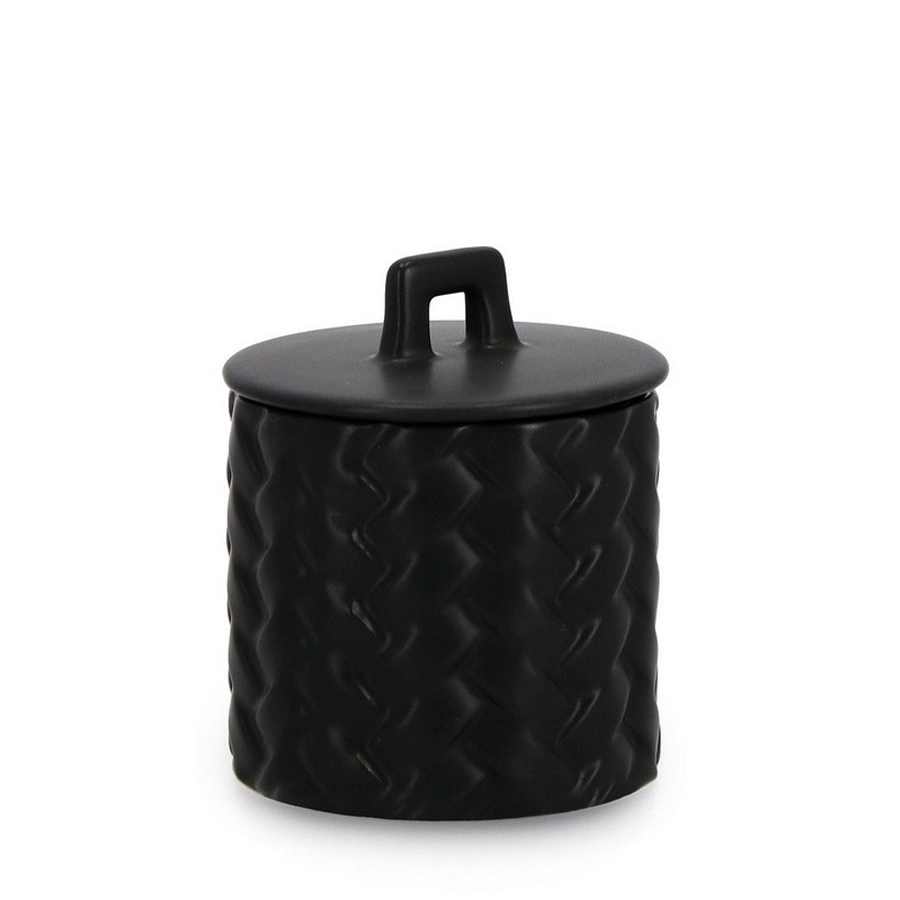 Bougie en céramique noir Twine avec couverture