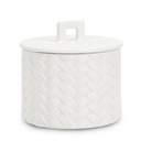 Bougie en céramique en blanc Twine avec couverture