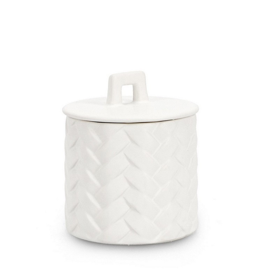 Bougie en céramique blanc Twine avec couverture