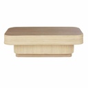 Table basse Viro en bois de mahogany et décor calamus
